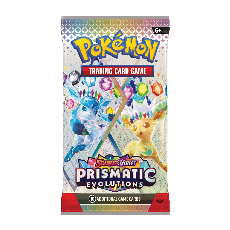 Prismatic Evolutions boosterpack met kans op Eevee en Eeveelutions Full Art kaarten