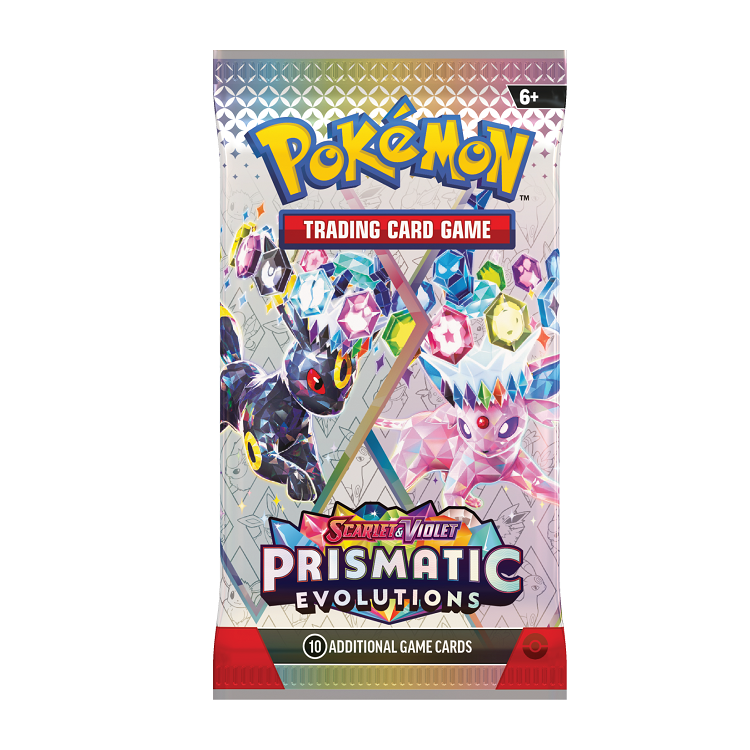 Prismatic Evolutions boosterpack met kans op Eevee en Eeveelutions Full Art kaarten