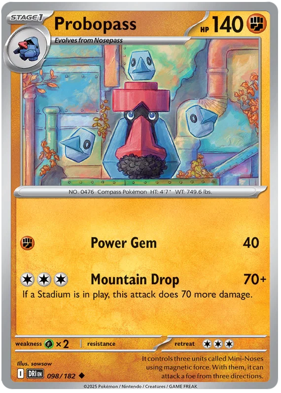 Probopass common #098 losse Pokémon kaart uit de Destined Rivals set