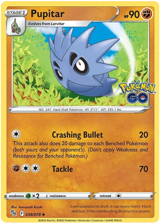 Pupitar common kaart #038/078 uit de Pokemon GO set