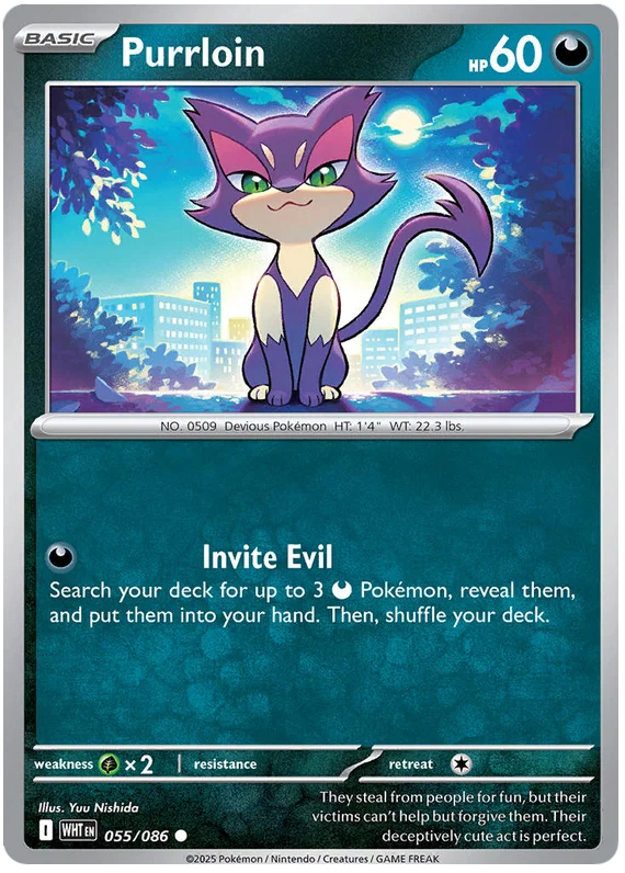 Purrloin #055 common kaart uit de Pokémon White Flare set