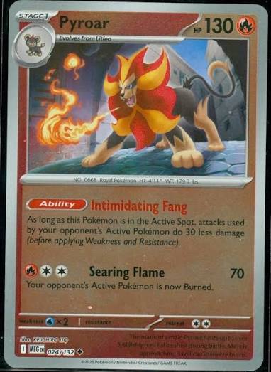 Pyroar Reverse Holo #024 uit de Pokémon Mega Evolution set