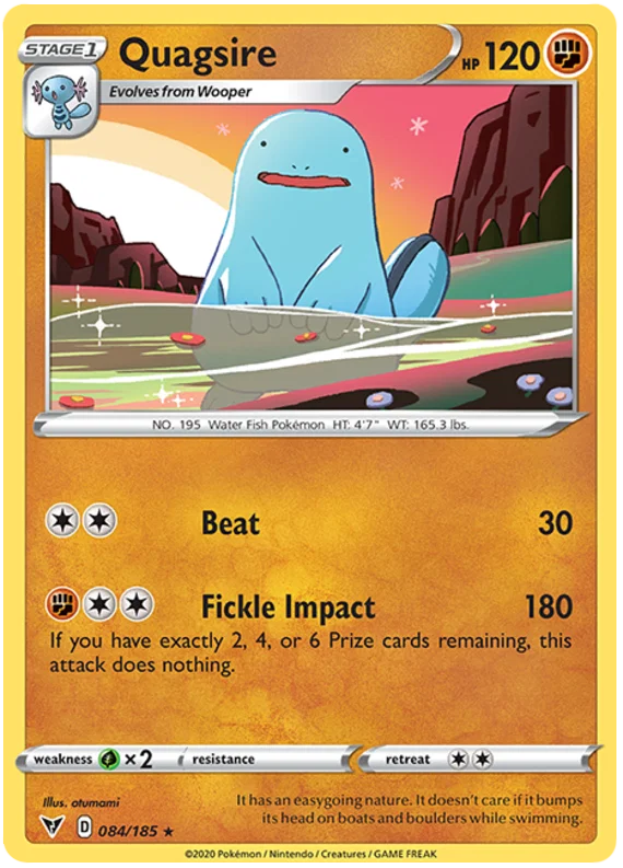 Quagsire 084/185 Rare kaart uit de Pokémon set Vivid Voltage