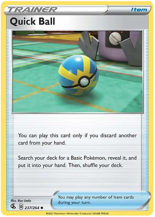 Quick Ball trainer item kaart #237/264 uit de Fusion Strike set, common rarity