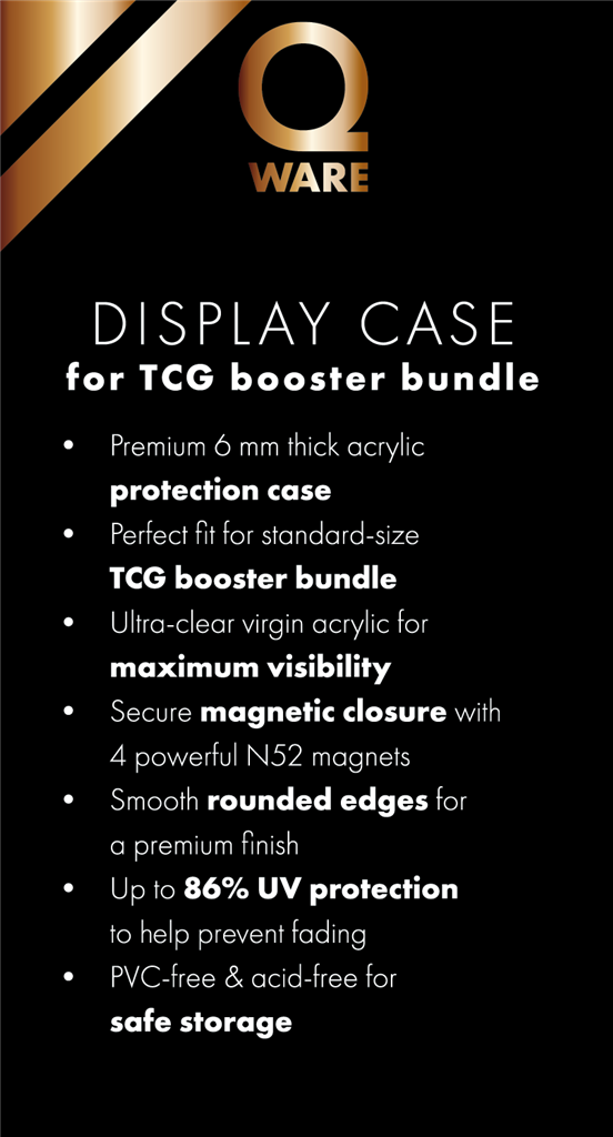 Qware Booster Bundle Acrylic Case van 11 cm hoog voor Pokémon booster bundles - achteraanzicht