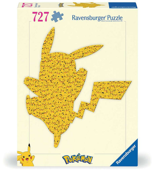 De doos van de unieke Ravensburger Pikachu vormpuzzel met 727 stukjes.