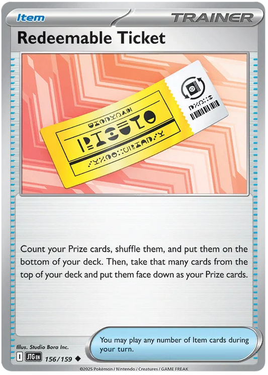 Redeemable Ticket #156 uit Journey Together, common trainer item Pokémon kaart