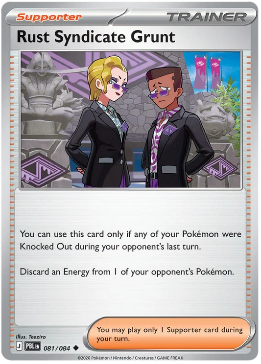 Rust Syndicate Grunt common #081 losse Pokemon kaart uit Pitch Black set
