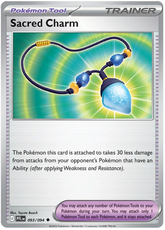 Sacred Charm common trainerkaart #093 uit de Pokémon set Phantasmal Flames