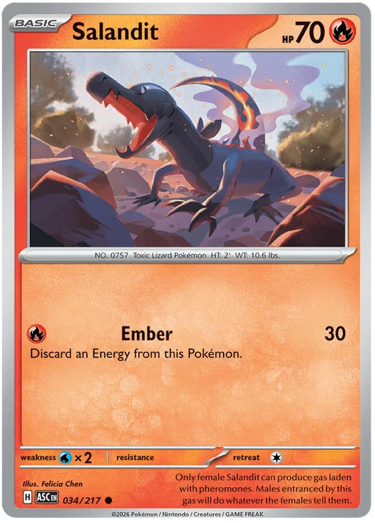 Salandit common kaart #034 uit de Ascended Heroes Pokémon set
