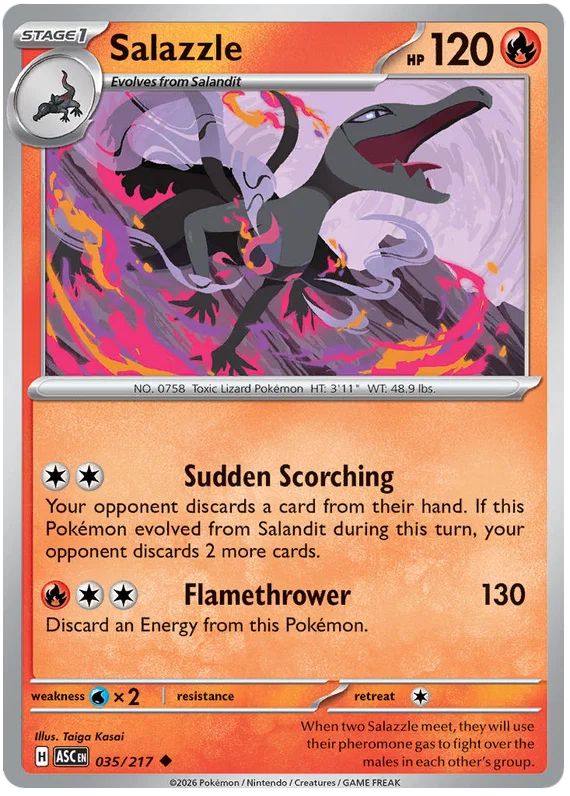 Salazzle common kaart #035 uit de Ascended Heroes set
