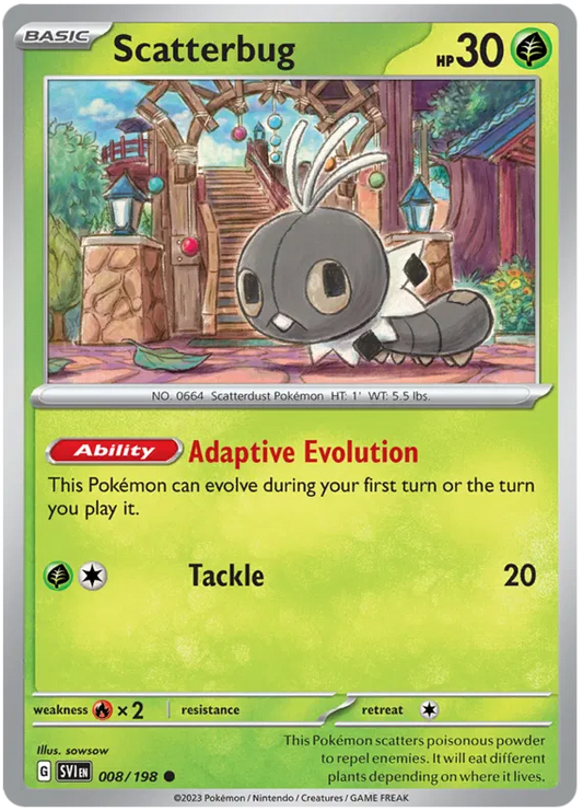 Scatterbug Pokémon kaart #008 Common uit de Scarlet & Violet basisset