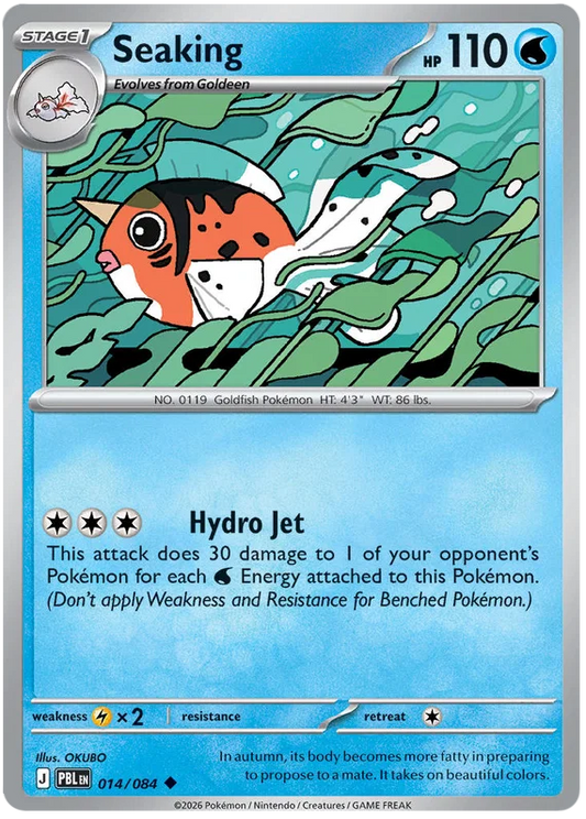 Seaking common Pokémon kaart nummer 014 uit de Pitch Black set