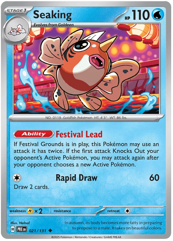 Seaking common kaart #021 uit de Pokémon Prismatic Evolutions set