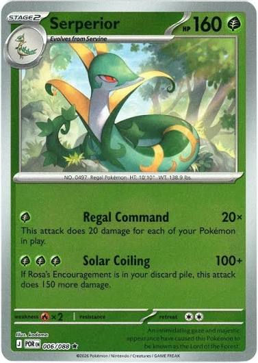Serperior Reverse Holo Pokémon kaart nummer 6/98 uit Emerging Powers in perfecte staat