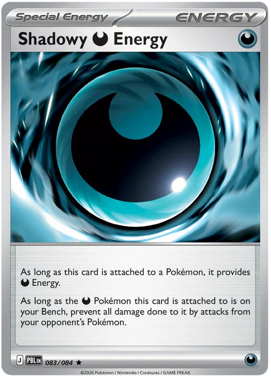 Shadowy Energy Holo Pitch Black Pokemon kaart nummer 083 uit de Black Bolt set