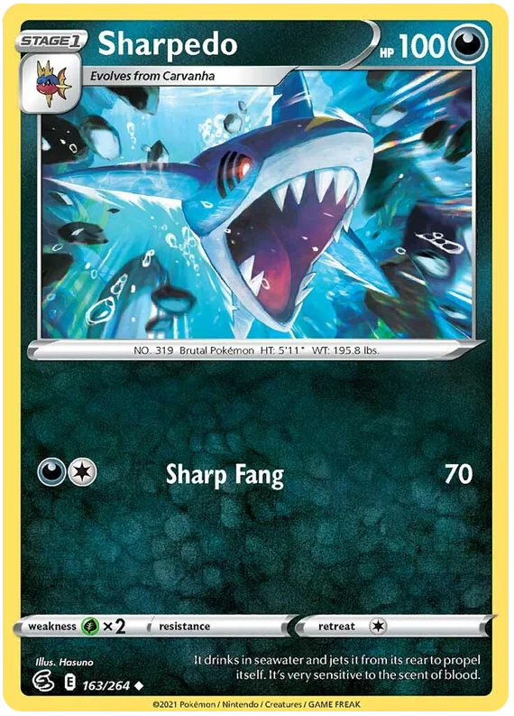 Sharpedo Fusion Strike common Dark Pokémon kaart losse pokemon kaarten kopen pokemon verzameling pokemon collection