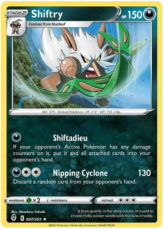 Shiftry #097 common Dark Pokémon kaart uit Evolving Skies voor je Pokémon verzameling
