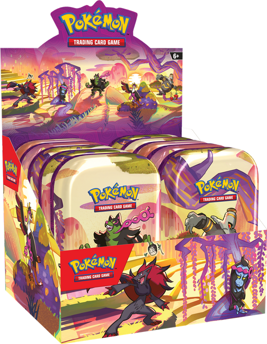 Shrouded Fable Mini Tin met booster packs, sticker sheet en art kaart