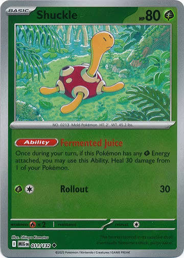 Shuckle Reverse Holo kaart #011 uit de Pokémon Mega Evolution set