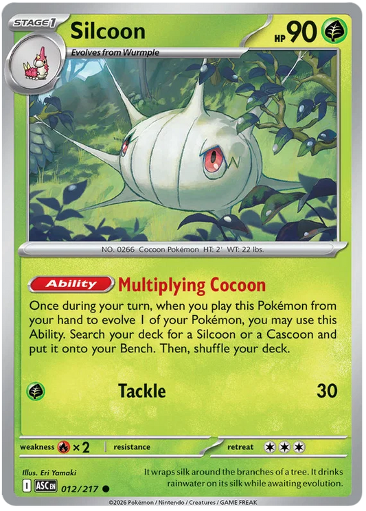 Silcoon common kaart nummer 012 uit de Ascended Heroes set