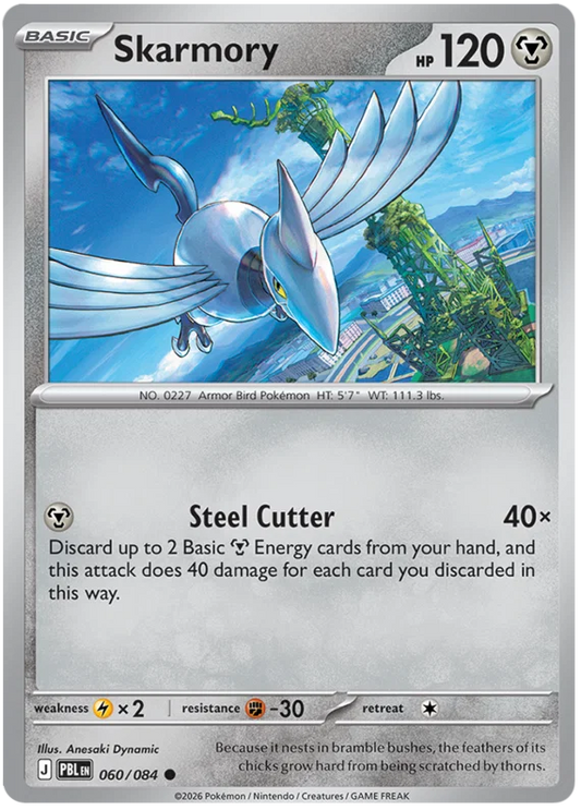 Skarmory #060 common Pokémon kaart uit de set Pitch Black