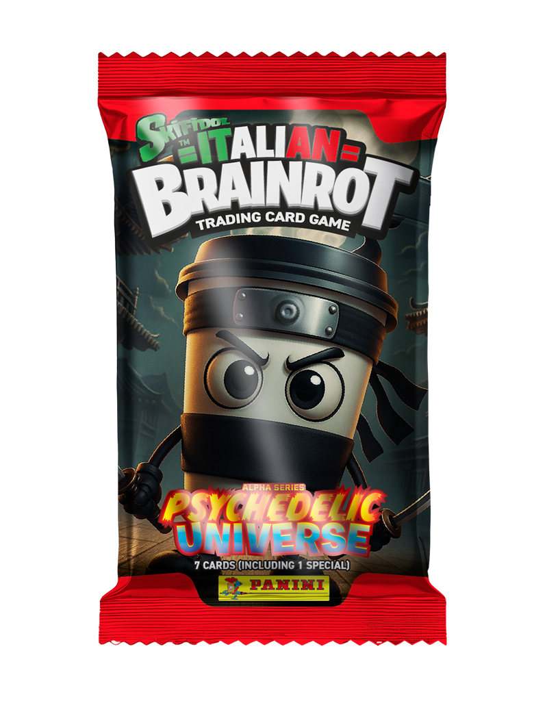 Skifidol Italian Brainrot trading card boosterpack met 7 willekeurige kaarten