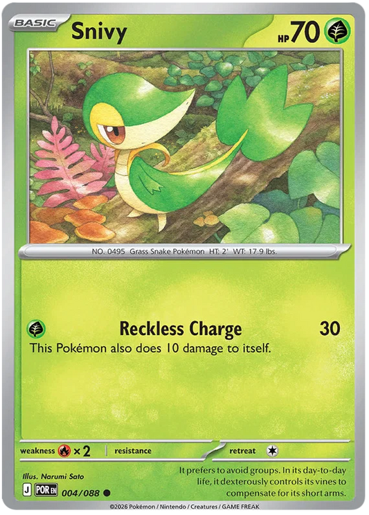 Snivy #004 common Pokémon kaart uit de Perfect Order set