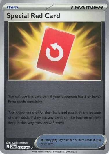 Special Red Card #082 reverse holo Trainer kaart uit de Pokemon Chaos Rising set
