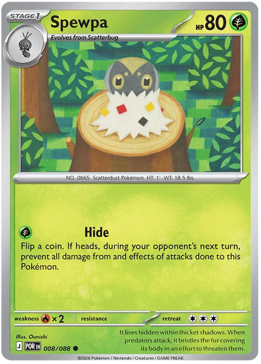 Spewpa #008 common Pokémon kaart uit de Japanse Perfect Order set