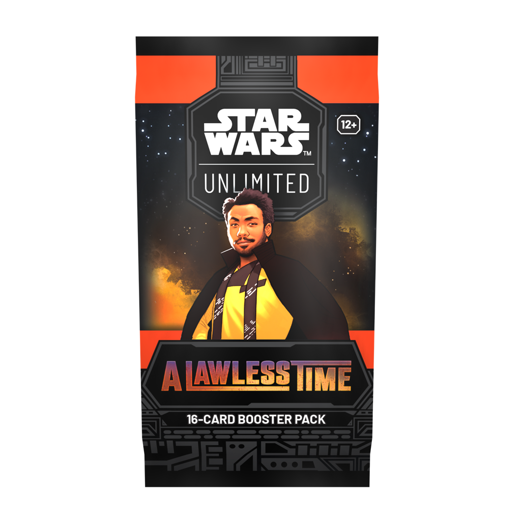 Star Wars Unlimited A Lawless Time boosterpack verpakking met artwork van de zevende TCG uitbreiding - zijaanzicht