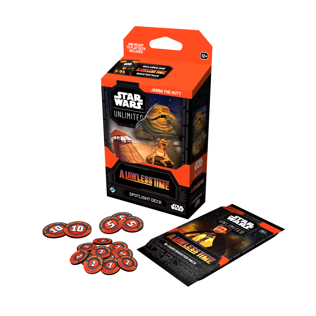 Star Wars Unlimited A Lawless Time Spotlight Deck Jabba The Hutt doos met pre-built kaartspel - zijaanzicht