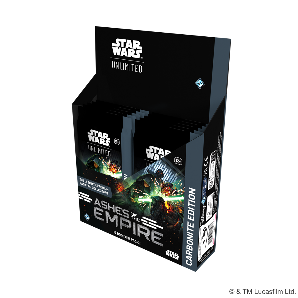 Star Wars Unlimited Ashes of the Empire Carbonite sealed Boosterbox display voor TCG verzamelaars - zijaanzicht
