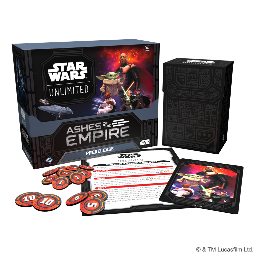 Star Wars Unlimited Ashes of the Empire Prerelease Box met boosterpacks en accessoires voor het TCG-kaartspel - verpakking