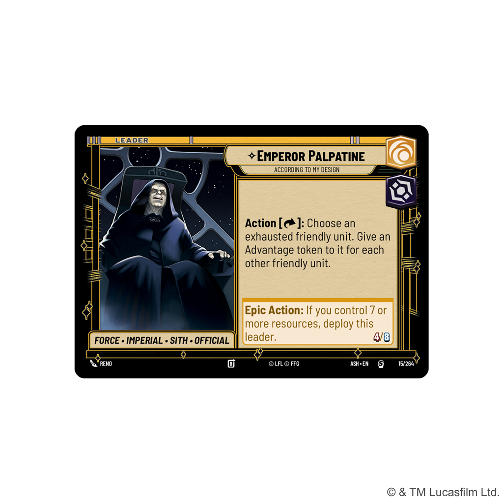 Star Wars Unlimited Ashes of the Empire Spotlight Deck Emperor Palpatine kaartspel verpakking - detailfoto