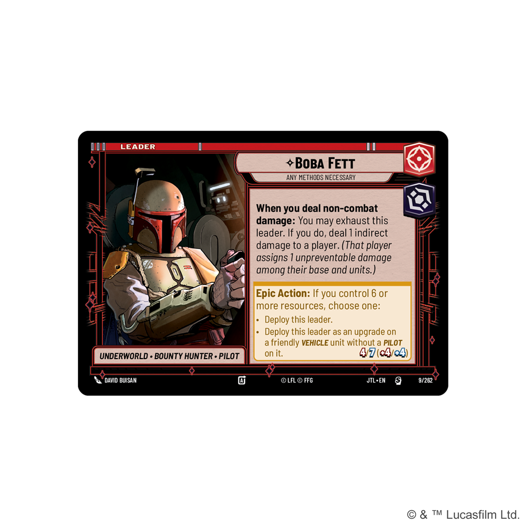 Star Wars Unlimited Jump to Lightspeed Boba Fett Spotlight Deck