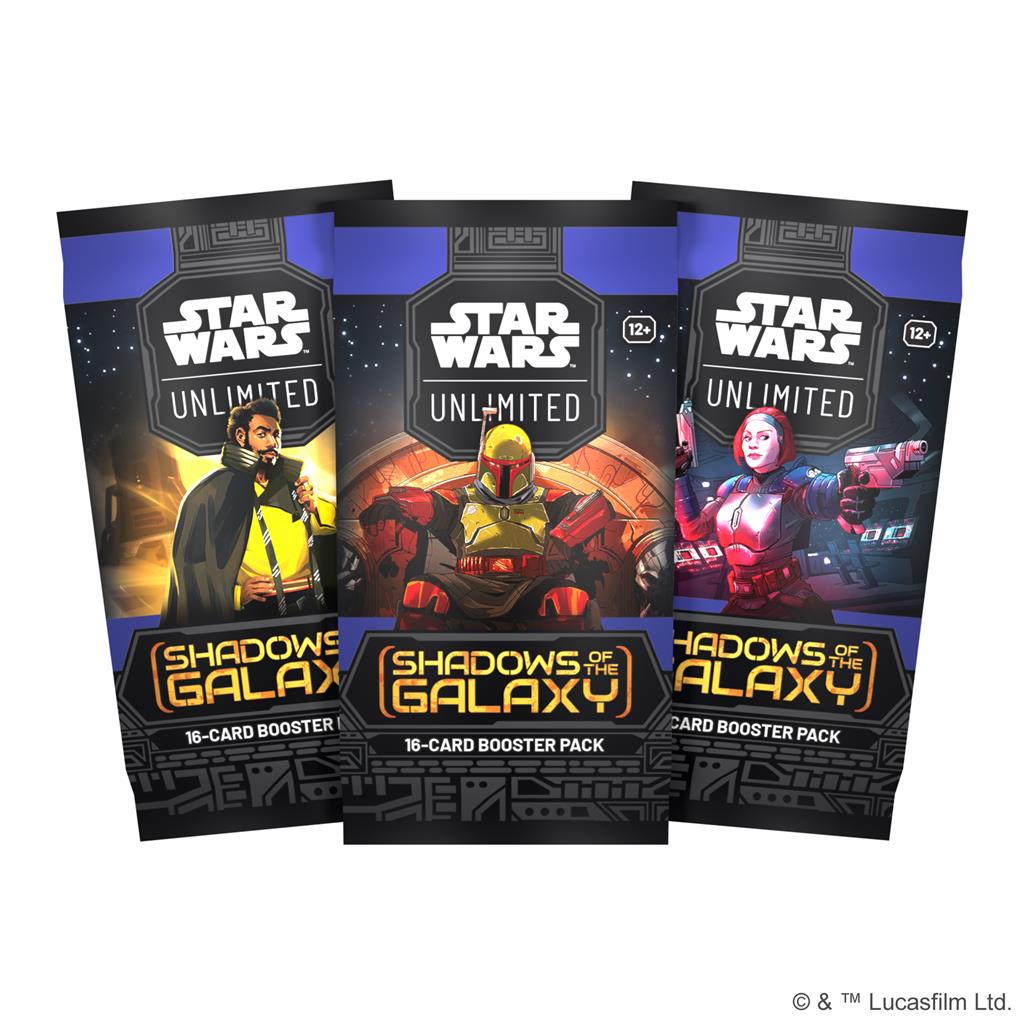 Star Wars Unlimited Shadows of the Galaxy Boosterpack met kaarten uit The Mandalorian en The Book of Boba Fett