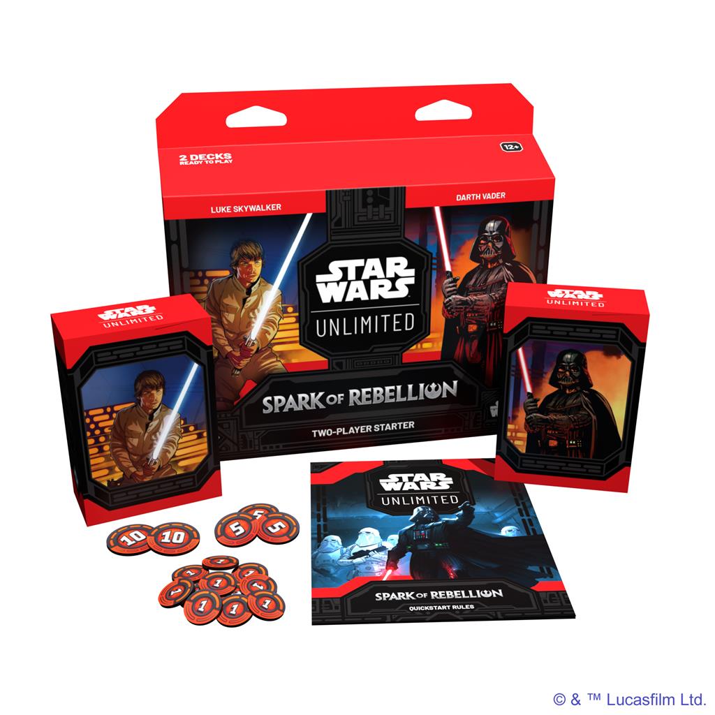 Star Wars Unlimited Spark of Rebellion 2-Player Starter met Luke Skywalker en Darth Vader decks