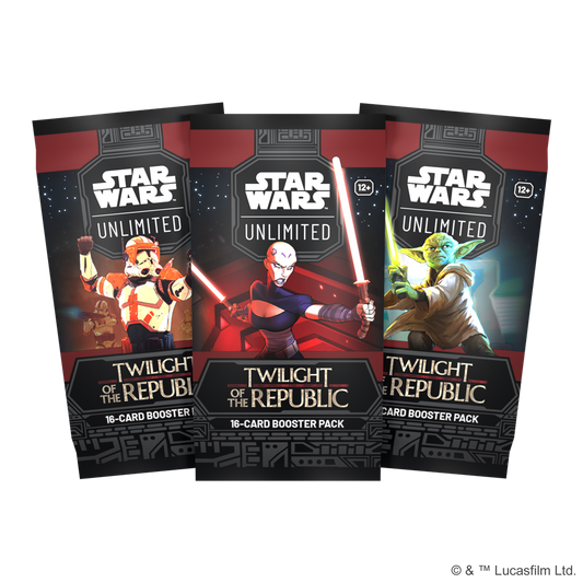 Star Wars Unlimited Twilight of the Republic Boosterpack met Clone Wars personages en kaarten