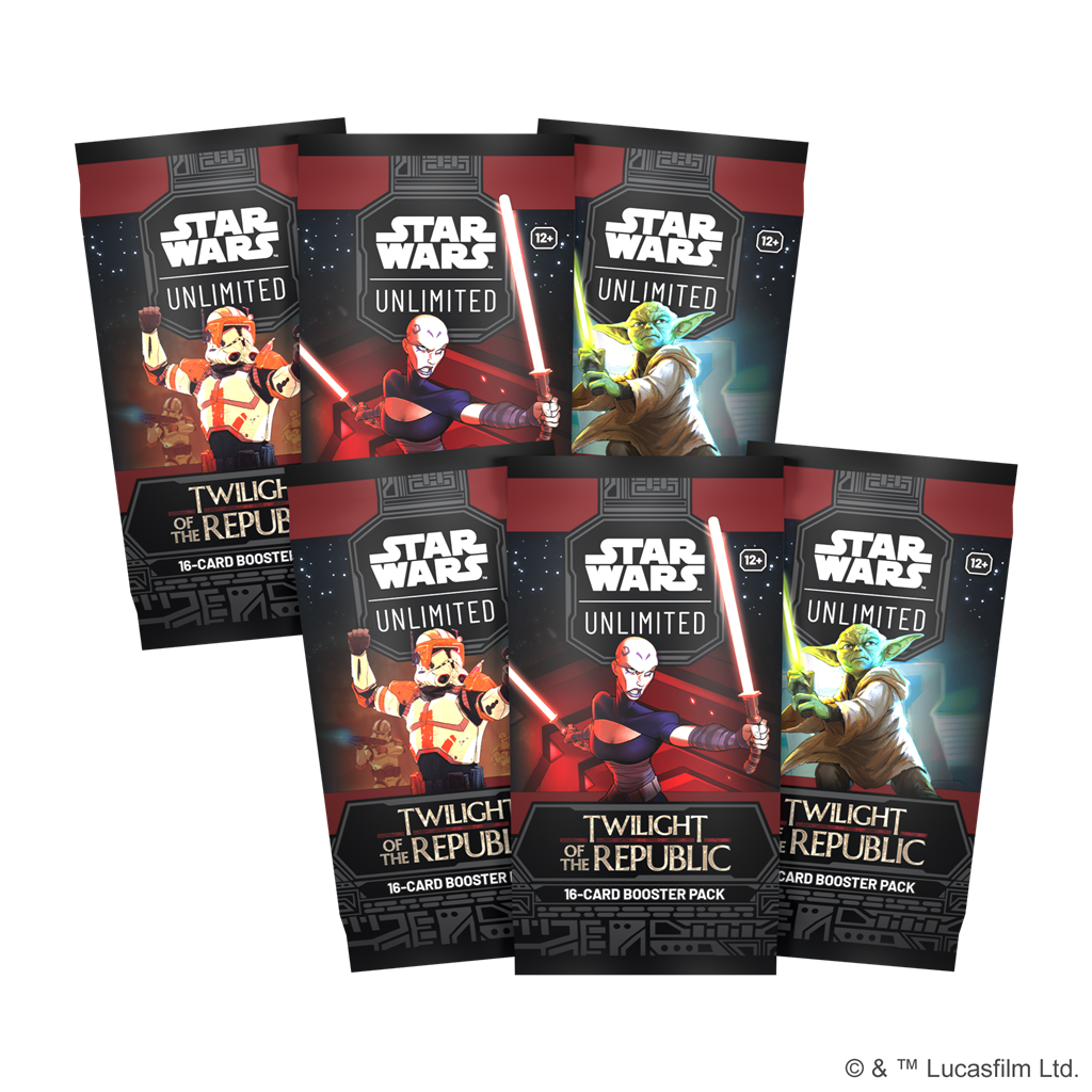 Star Wars Unlimited Twilight of the Republic Boosterpack met Clone Wars personages en kaarten
