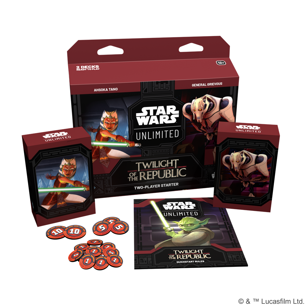 Star Wars Unlimited Twilight of the Republic 2-Player Starter Set met Ahsoka Tano en General Grievous decks
