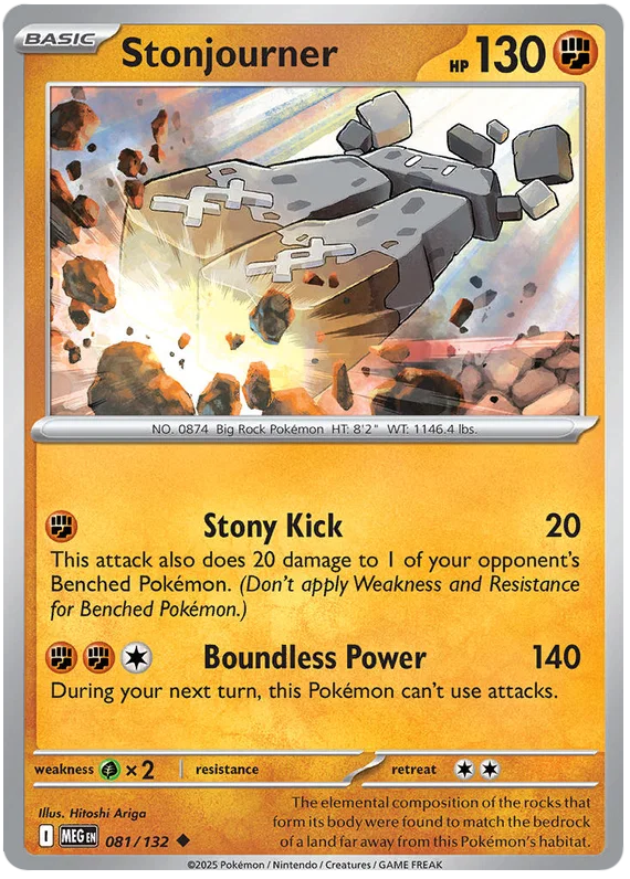 Stonjourner #081 common Pokémon kaart uit de Mega Evolution set