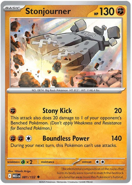 Stonjourner #081 common Pokémon kaart uit de Mega Evolution set