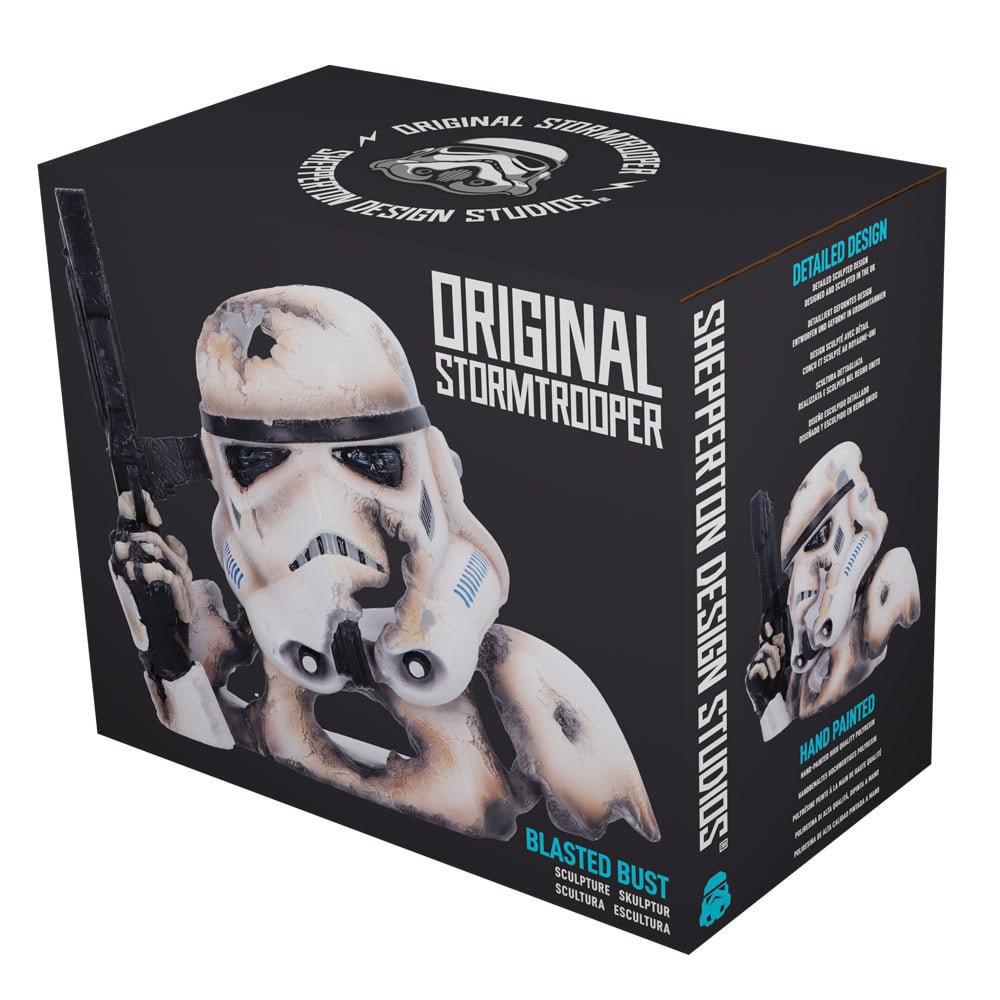 Star Wars Stormtrooper Blasted Bust beeld met battle damage