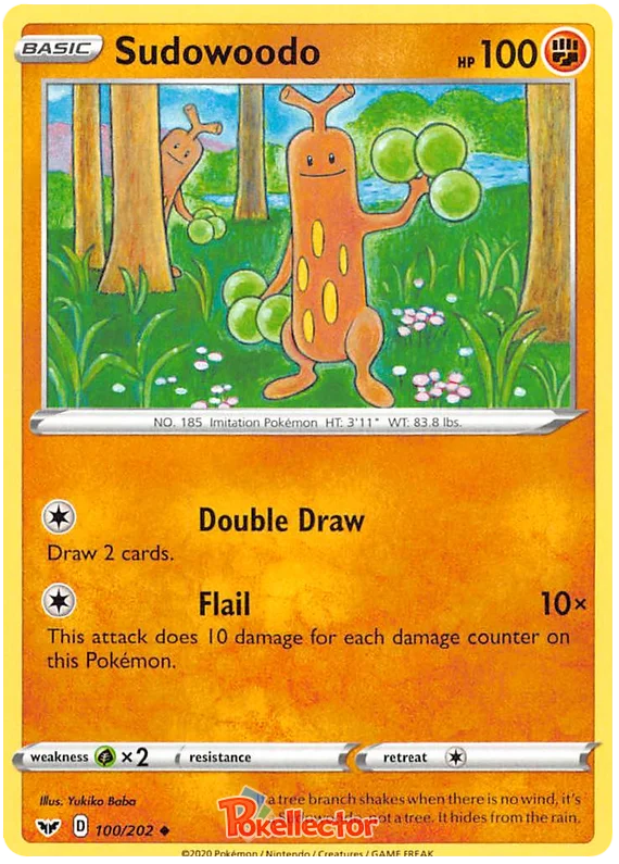 Sudowoodo common kaart uit Pokémon Sword & Shield 