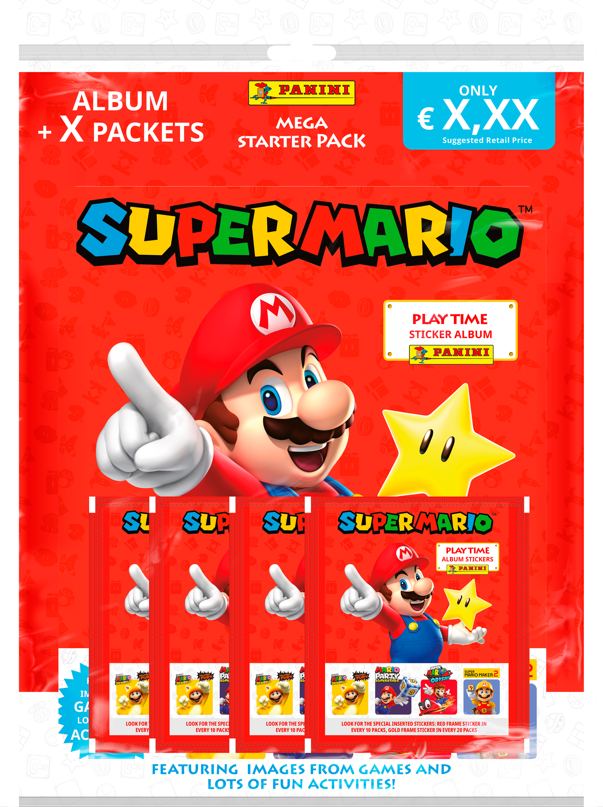 Panini Super Mario Sticker 2 Starter Pack met album, boosterpacks en Limited Edition Card