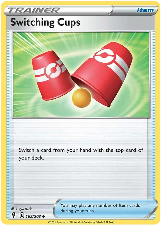 Switching Cups trainer kaart uit Pokémon Evolving Skies – losse common kaart voor je Pokémon verzameling