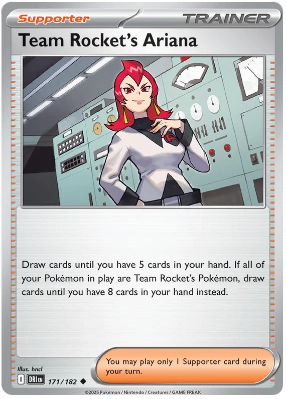 Team Rocket's Arianna #171 common Pokemon kaart uit de Destined Rivals set