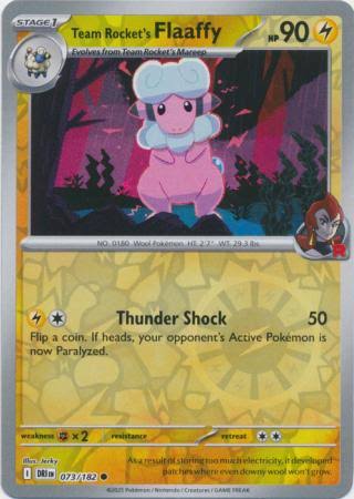 Team Rocket's Flaaffy #073 reverse holo kaart uit de Pokémon set Destined Rivals