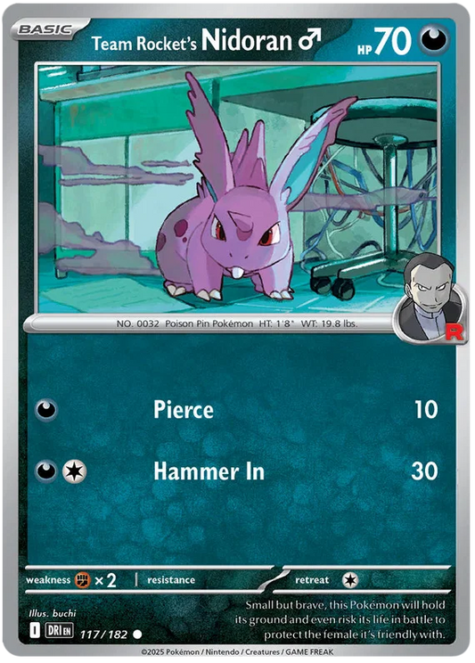 Team Rocket's Nidoran common pokémonkaart #117 uit Destined Rivals